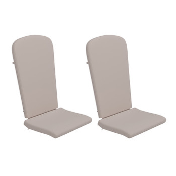 Flash Furniture Charlestown Set of 2 All Weather Indoor/Outdoor High Back Adirondack Chair Cushions, Patio Furniture Replacement Cushions Cream, Model# JJ-CSN14501-CREAM-2-GG