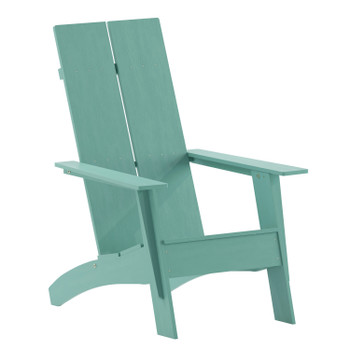 Flash Furniture Sawyer Modern Commercial 2-Slat Back Adirondack Chair Sea Foam All-Weather Poly Resin Lounge Chair, Model# JJ-C14509-SFM-GG