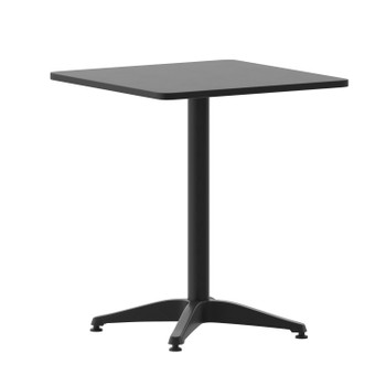 Flash Furniture Mellie 23.5'' Black Square Metal Indoor-Outdoor Table w/ Base, Model# TLH-053-1-BK-GG