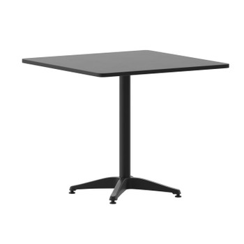 Flash Furniture Mellie 31.5'' Black Square Metal Indoor-Outdoor Table w/ Base, Model# TLH-053-3-BK-GG