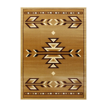 Flash Furniture Lodi Collection Southwestern 6' x 9' Brown Area Rug Olefin Rug w/ Jute Backing for Hallway, Entryway, Bedroom, Living Room, Model# OKR-RG1113-69-BG-GG