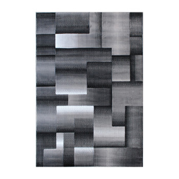 Flash Furniture Elio Collection 5' x 7' Gray Color Blocked Area Rug Olefin Rug w/ Jute Backing Entryway, Living Room, or Bedroom, Model# ACD-RGTRZ861-57-GY-GG