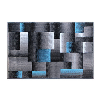 Flash Furniture Elio Collection 2' x 3' Blue Color Blocked Area Rug Olefin Rug w/ Jute Backing Entryway, Living Room, or Bedroom, Model# ACD-RGTRZ861-23-BL-GG