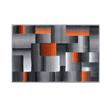 Flash Furniture Elio Collection 2' x 3' Orange Color Blocked Area Rug Olefin Rug w/ Jute Backing Entryway, Living Room, or Bedroom, Model# ACD-RGTRZ861-23-OR-GG