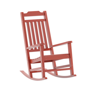 Flash Furniture Winston All-Weather Poly Resin Rocking Chair in Red, Model# JJ-C14703-RED-GG