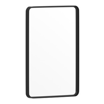 Flash Furniture Janinne 20" x 30" Decorative Wall Mirror Rounded Corners, Bathroom & Living Room Glass Mirror Hangs Horizontal Or Vertical, Matte Black, Model# HFMHD-GDI-CRE8-212315-GG