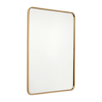 Flash Furniture Jada 40" x 30" Decorative Wall Mirror Rounded Corners, Bathroom & Living Room Glass Mirror Hangs Horizontal Or Vertical, Matte Gold, Model# HMHD-22M198YBN-GD-GG