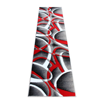 Flash Furniture Atlan Collection 2' x 7' Red Abstract Area Rug, Model# KP-RG951-27-RD-GG