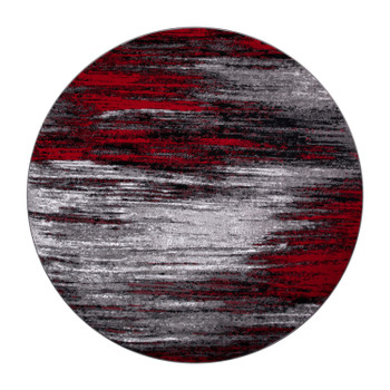 Flash Furniture Rylan Collection 7' x 7' Round Red Abstract Area Rug Olefin Rug w/ Jute Backing Living Room, Bedroom, & Family Rooms, Model# ACD-TZ-863-7R-RD-GG