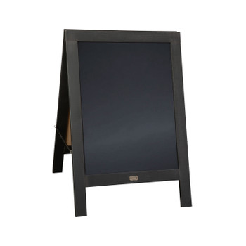 Flash Furniture Canterbury 30" x 20" Vintage Wooden A-Frame Magnetic Indoor/Outdoor Chalkboard Sign, Freestanding Double Sided Extra Large Message Board, Black, Model# HGWA-CB-3020-BLK-GG