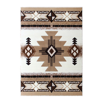 Flash Furniture Mohave Collection 5' x 7' Ivory Traditional Southwestern Style Area Rug Olefin Fibers w/ Jute Backing, Model# ACD-RG180-57-IV-GG