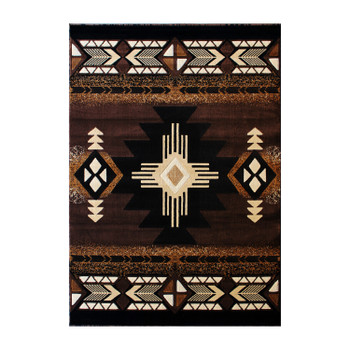 Flash Furniture Mohave Collection 5' x 7' Chocolate Traditional Southwestern Style Area Rug Olefin Fibers w/ Jute Backing, Model# ACD-RG136-57-CO-GG