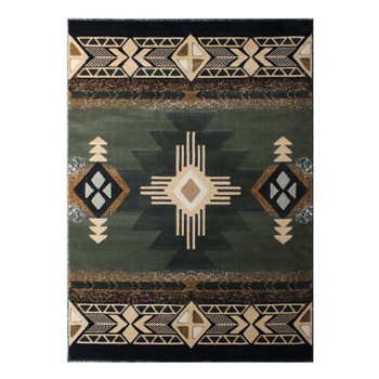 Flash Furniture Mohave Collection 5' x 7' Sage Traditional Southwestern Style Area Rug Olefin Fibers w/ Jute Backing, Model# ACD-RG2-57-SG-GG