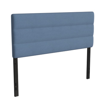 Flash Furniture Paxton Queen Channel Stitched Fabric Upholstered Headboard, Adjustable Height from 44.5" to 57.25" Blue, Model# TW-3WLHB21-BL-Q-GG