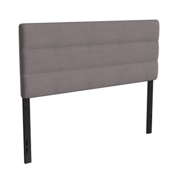 Flash Furniture Paxton Queen Channel Stitched Fabric Upholstered Headboard, Adjustable Height from 44.5" to 57.25" Gray, Model# TW-3WLHB21-GY-Q-GG