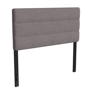Flash Furniture Paxton Full Channel Stitched Fabric Upholstered Headboard, Adjustable Height from 44.5" to 57.25" Gray, Model# TW-3WLHB21-GY-F-GG