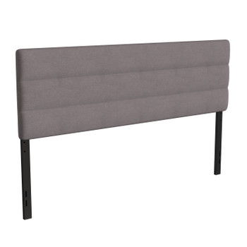 Flash Furniture Paxton King Channel Stitched Fabric Upholstered Headboard, Adjustable Height from 44.5" to 57.25" Gray, Model# TW-3WLHB21-GY-K-GG