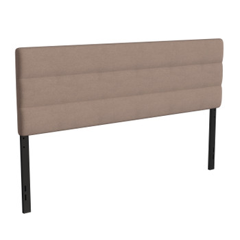 Flash Furniture Paxton King Channel Stitched Fabric Upholstered Headboard, Adjustable Height from 44.5" to 57.25" Taupe, Model# TW-3WLHB21-TAN-K-GG