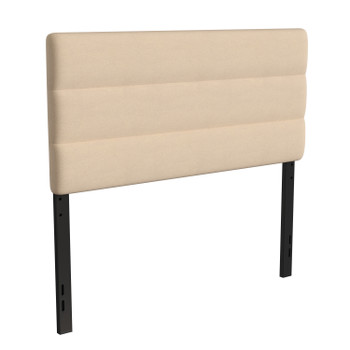 Flash Furniture Paxton Full Channel Stitched Fabric Upholstered Headboard, Adjustable Height from 44.5" to 57.25" Cream, Model# TW-3WLHB21-W-F-GG