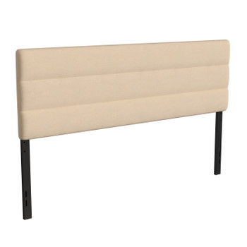 Flash Furniture Paxton King Channel Stitched Fabric Upholstered Headboard, Adjustable Height from 44.5" to 57.25" Cream, Model# TW-3WLHB21-W-K-GG