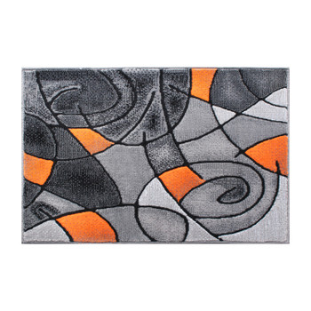 Flash Furniture Jubilee Collection 2' x 3' Orange Abstract Pattern Area Rug Olefin Rug w/ Jute Backing for Hallway, Entryway, or Bedroom, Model# ACD-RGTRZ860-23-OR-GG