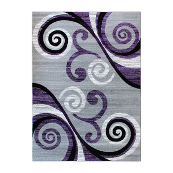 Flash Furniture Valli Collection 4' x 5' Purple Abstract Area Rug Olefin Rug w/ Jute Backing Hallway, Entryway, Bedroom, Living Room, Model# OKR-RG1100-45-PU-GG