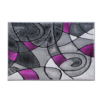 Flash Furniture Jubilee Collection 2' x 3' Purple Abstract Pattern Area Rug Olefin Rug w/ Jute Backing for Hallway, Entryway, or Bedroom, Model# ACD-RGTRZ860-23-PU-GG