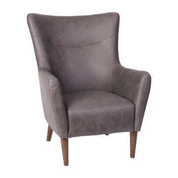 Flash Furniture Connor Traditional Wingback Accent Chair, Commercial Grade Faux Leather Upholstery & Wooden Frame & Legs, Dark Gray, Model# QY-B235-DGY-GG