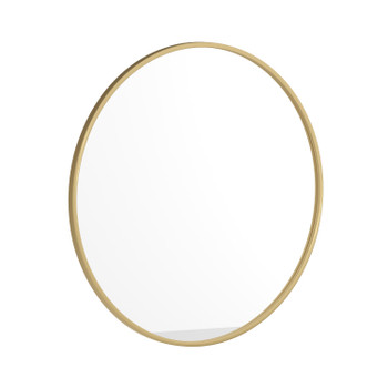 Flash Furniture Julianne 30" Round Gold Metal Framed Wall Mirror Large Accent Mirror for Bathroom, Vanity, Entryway, Dining Room, & Living Room, Model# HFKHD-0GD-CRE8-491315-GG