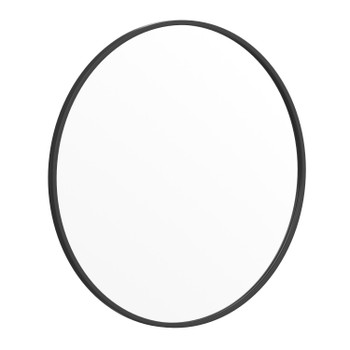 Flash Furniture Julianne 30" Round Black Metal Framed Wall Mirror Large Accent Mirror for Bathroom, Vanity, Entryway, Dining Room, & Living Room, Model# HFKHD-0GD-CRE8-812315-GG