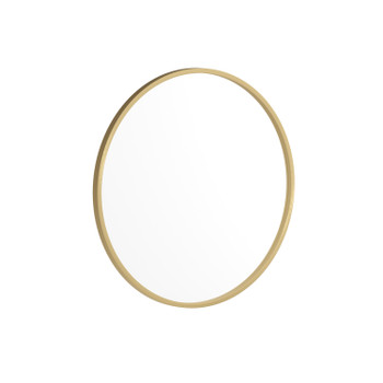 Flash Furniture Julianne 24" Round Gold Metal Framed Wall Mirror Large Accent Mirror for Bathroom, Vanity, Entryway, Dining Room, & Living Room, Model# HFKHD-4GD-CRE8-391315-GG