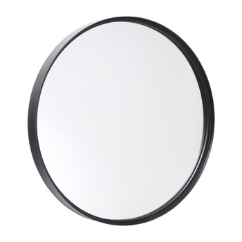 Flash Furniture Jennifer 30" Round Black Metal Deep Framed Wall Mirror Large Accent Mirror for Bathroom, Entryway, Dining Room, & Living Room, Model# HMHD-22M116YA-BLK-GG