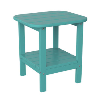 Flash Furniture Newport HDPE 2-Tier Adirondack Side Table All-Weather Indoor/Outdoor Blue, Model# LE-HMP-1035-1517H-BL-GG