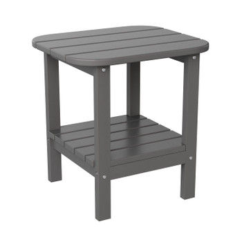 Flash Furniture Newport HDPE 2-Tier Adirondack Side Table All-Weather Indoor/Outdoor Gray, Model# LE-HMP-1035-1517H-GY-GG