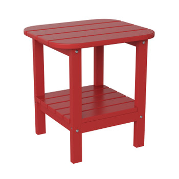 Flash Furniture Newport HDPE 2-Tier Adirondack Side Table All-Weather Indoor/Outdoor Red, Model# LE-HMP-1035-1517H-RD-GG
