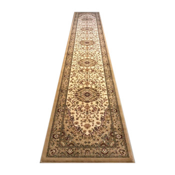 Flash Furniture Mersin Collection Persian Style 3' x 20' Ivory Area Rug Olefin Rug w/ Jute Backing Hallway, Entryway, Bedroom, Living Room, Model# NR-RGB401-320-IV-GG