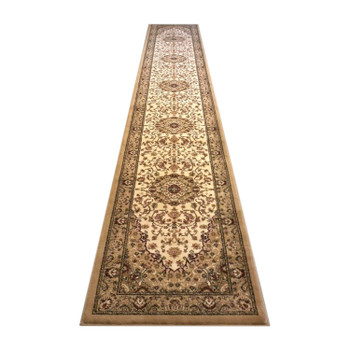 Flash Furniture Mersin Collection Persian Style 3' x 15' Ivory Area Rug Olefin Rug w/ Jute Backing Hallway, Entryway, Bedroom, Living Room, Model# NR-RG29-315-IV-GG