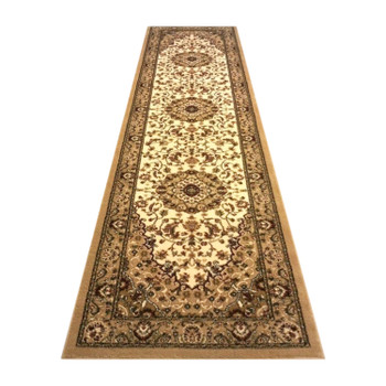 Flash Furniture Mersin Collection Persian Style 3' x 10' Ivory Area Rug Olefin Rug w/ Jute Backing Hallway, Entryway, Bedroom, Living Room, Model# NR-RG8-310-IV-GG