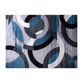 Flash Furniture Harken Collection Geometric 8' x 10' Blue & Gray Olefin Area Rug w/ Jute Backing, Living Room, Bedroom, Model# YK-F968B-D9826-810-BL-GG