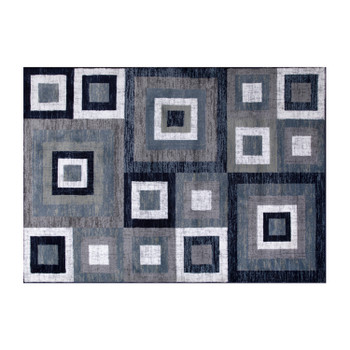 Flash Furniture Gideon Collection Geometric 8' x 10' Blue, Grey, & White Olefin Area Rug w/ Cotton Backing, Living Room, Bedroom, Model# OK-HCF-7146ATUR-810-BL-GG