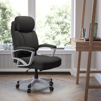 Flash Furniture HERCULES Series Big & Tall 500 lb. Rated Black Fabric Executive Swivel Ergonomic Office Chair w/ Arms, Model# GO-1850-1-FAB-GG