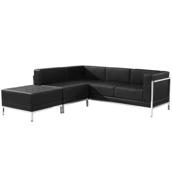 Flash Furniture HERCULES Imagination Series Black LeatherSoft Sectional Configuration, 3 Pieces, Model# ZB-IMAG-SECT-SET9-GG