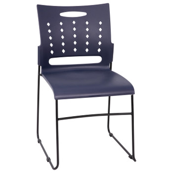 Flash Furniture HERCULES Series 881 lb. Capacity Navy Sled Base Stack Chair w/ Air-Vent Back, Model# RUT-2-NVY-BK-GG
