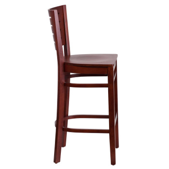 Flash Furniture Darby Series Slat Back Mahogany Wood Restaurant Barstool, Model# XU-DG-W0108BBAR-MAH-MAH-GG