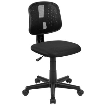 Flash Furniture Flash Fundamentals Mid-Back Black Mesh Swivel Task Office Chair w/ Pivot Back, Model# LF-134-BK-GG