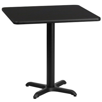 Flash Furniture Stiles 30'' Square Black Laminate Table Top w/ 22'' x 22'' Table Height Base, Model# XU-BLKTB-3030-T2222-GG