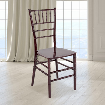 Flash Furniture HERCULES Series Mahogany Resin Stacking Chiavari Chair, Model# LE-MAHOGANY-M-GG