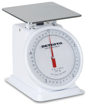 Cardinal Detecto 5.75" x 5.75" 5 Lb Top Load Fixed Dial Scale, Model# PT-5