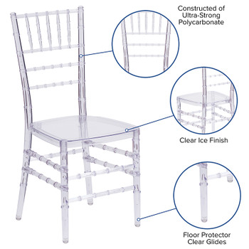 Flash Furniture Flash Elegance Crystal Ice Stacking Chiavari Chair Model BH-ICE-CRYSTAL-GG 2