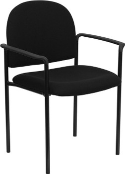 Flash Furniture Burgundy Fabric Comfortable Stackable Steel Side Chair with Arms Model BT-516-1-BK-GG